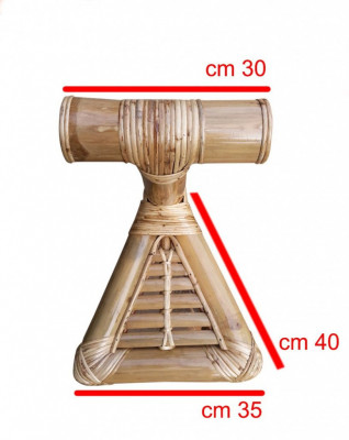 Bamboo Mini Tea Table Bar Table Set(2 Chairs)(#903)-gallery-3