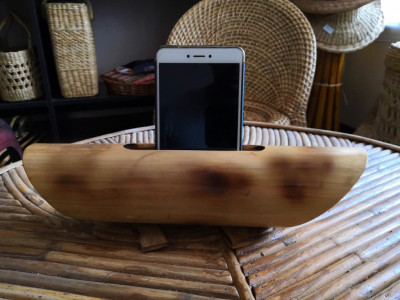 Bamboo Mobile Phone Holder cum Sound Amplifier(#908)-gallery-1
