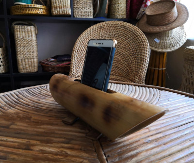 Bamboo Mobile Phone Holder cum Sound Amplifier(#908)-gallery-2