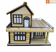 Bamboo Handicraft Table Craft Home Decor House Shape(#913) - Getkraft.com