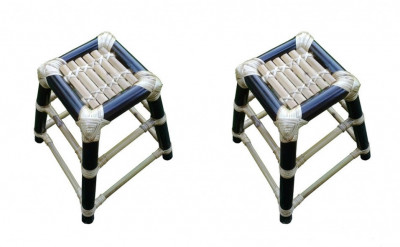 Pair of Bamboo Stools(#917)-gallery-0