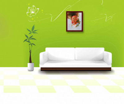 Framed Oil Painting of an Old Woman(#946)-gallery-1