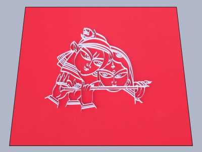Radha Krishna Poster Handcrafted without Frame(#954)-gallery-0