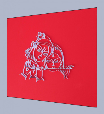 Radha Krishna Poster Handcrafted without Frame(#954)-gallery-1