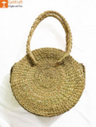 Natural Straw Large Round Handbag for Women(#960) - Getkraft.com