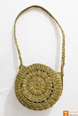 Natural Straw Round Stylish Sling Bag for Women(#962)-gallery-2