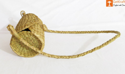 Handcrafted Natural Straw Sling Bag(#972)-gallery-1