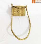 Handcrafted Natural Straw Sling Bag(#972) - Getkraft.com