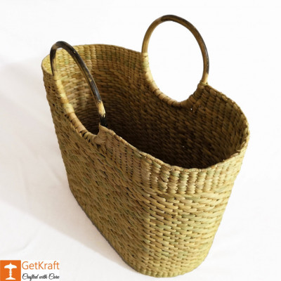 Natural Straw Large Picnic Bag(#979)-gallery-1