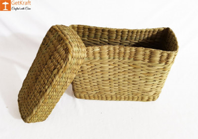 Kauna Rectangular Basket with Lid(#980)-gallery-1